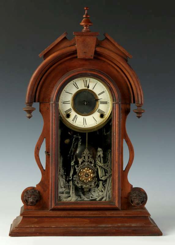 AN ANSONIA 'REMUS' WALNUT PARLOR CLOCK