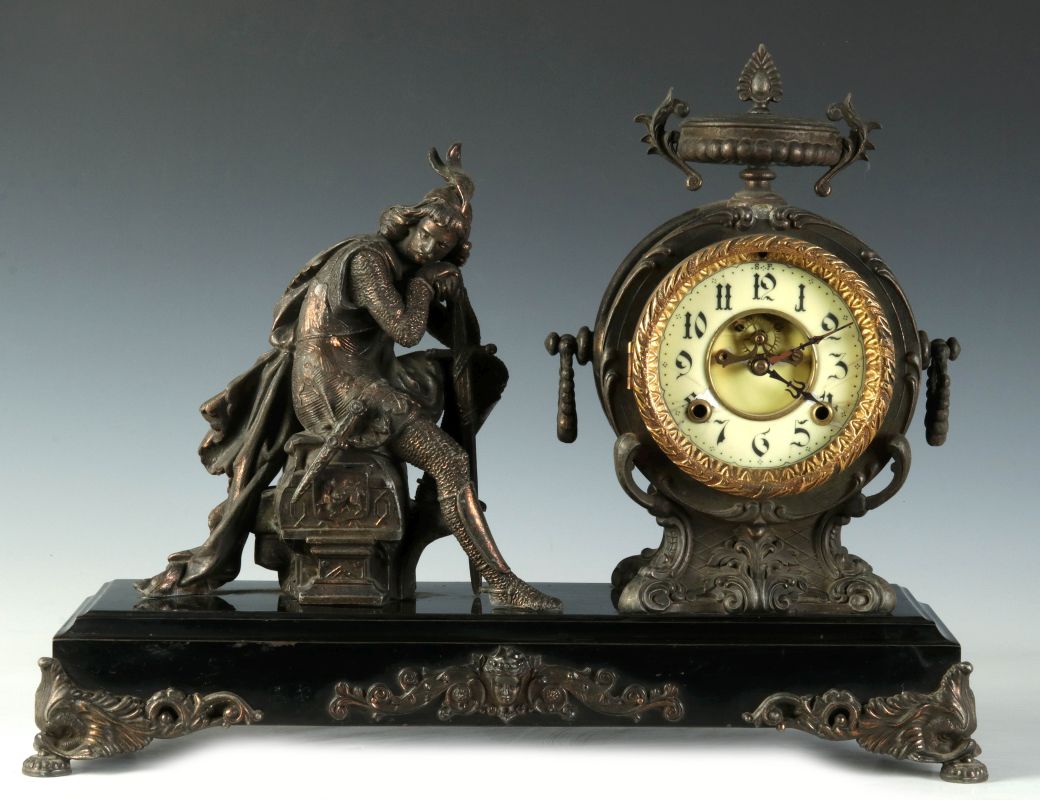 A NEW HAVEN 'IVANHOE' STATUE CLOCK