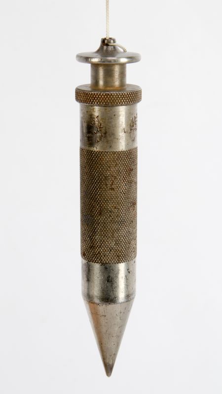 A RARE L.S. STARRETT CO. MERCURY-FILLED PLUMB BOB