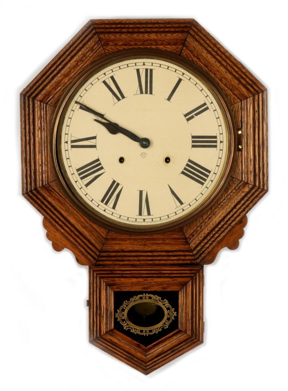 AN ANSONIA 'DROP OCTAGON B' HANGING CLOCK