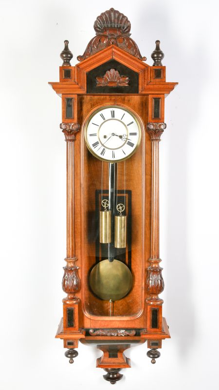 A GOOD TWO-WEIGHT VIENNA REGULATOR WALL CLOCK