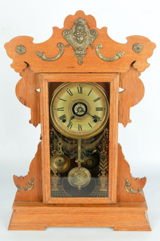 A SETH THOMAS METAL SERIES NO. 5 KITCHEN CLOCK