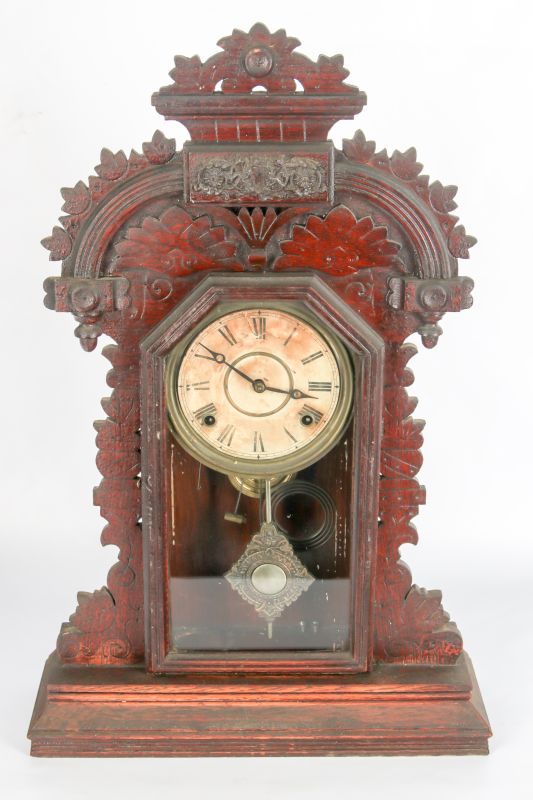 A SETH THOMAS GINGERBREAD KITCHEN CLOCK