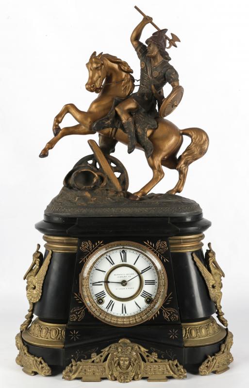 AN ANSONIA 'POMPEII'/'DAGOBERT' MANTEL CLOCK