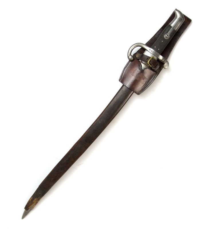 A DANISH M-1867 SABER BAYONET WITH SHEATH & FROG