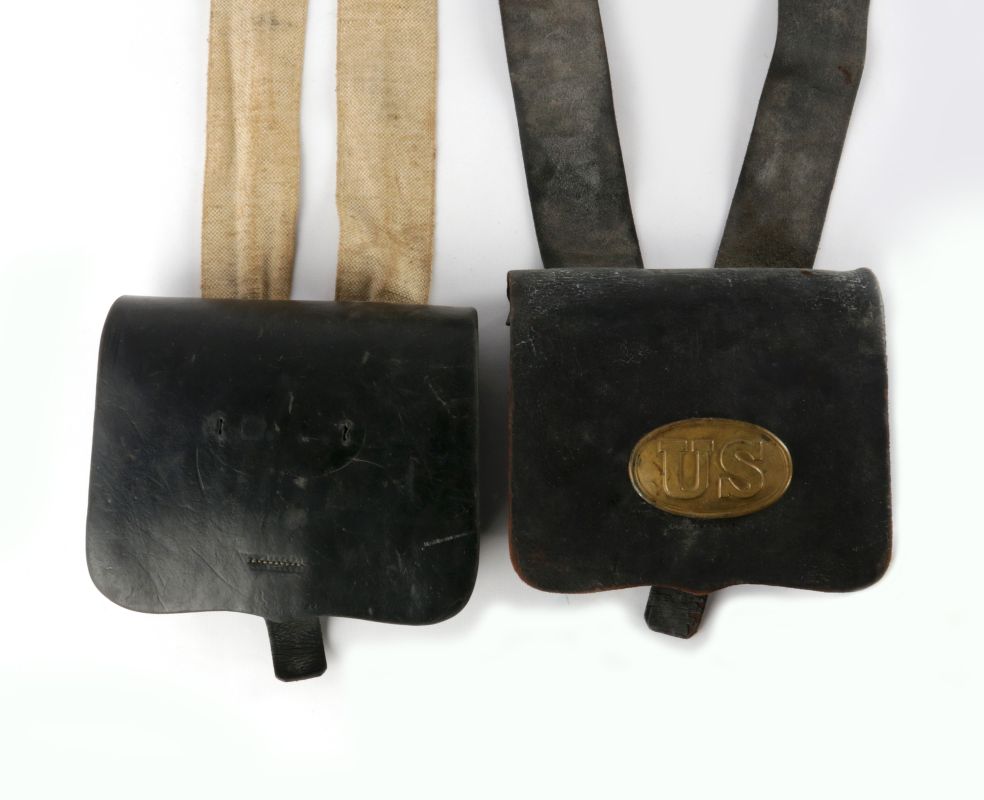 TWO CIVIL WAR AMMUNITION POUCHES