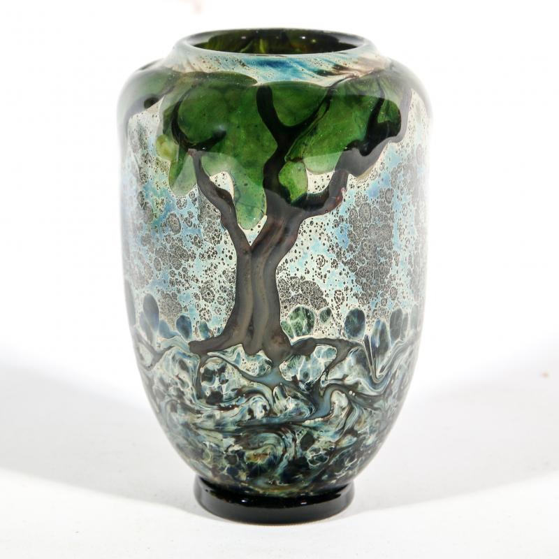 A JOHN NYGREN STUDIO GLASS VASE 