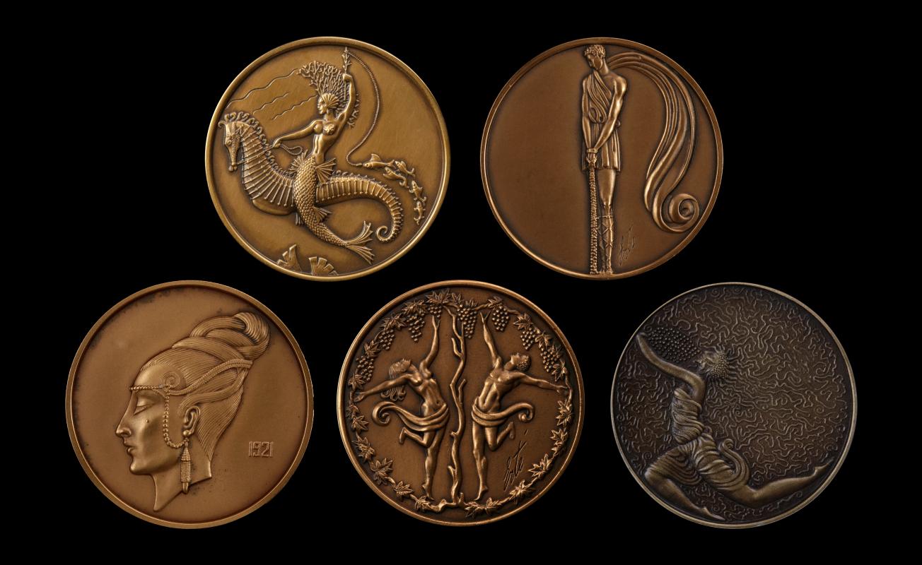 LATE 20TH CENTURY ERTE' BRONZE MEDALLIONS