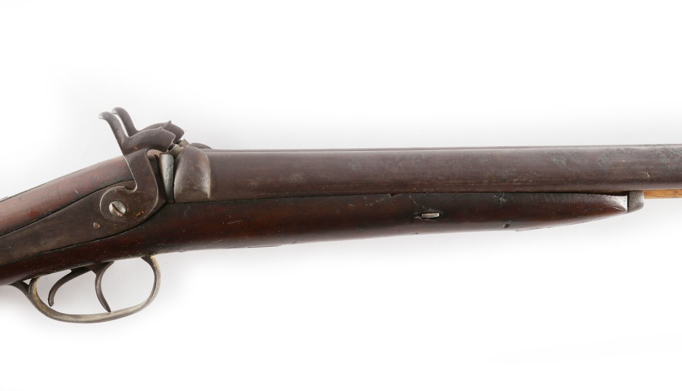 ANTIQUE BLACK POWDER DOUBLE BARREL SHOTGUN