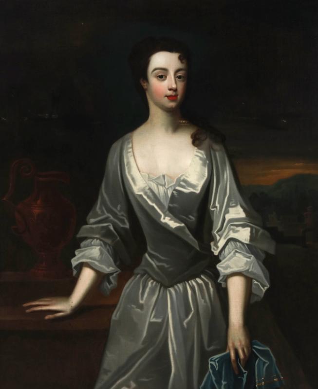 AN 18TH C BRITISH SCHOOL PORTRAIT OF A NOBLEWOMAN