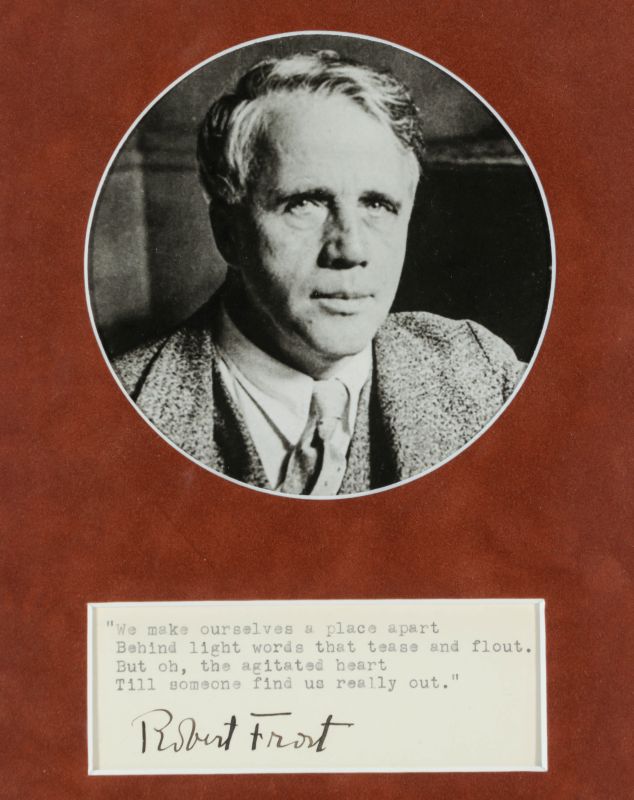 POET ROBERT FROST SIGNED TYPE WRITTEN VERSE