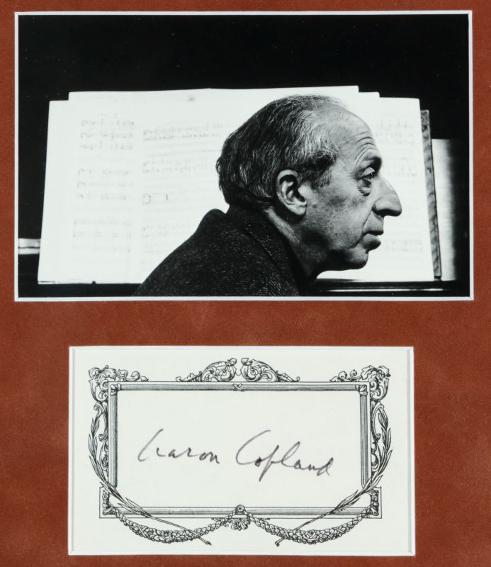 AARON COPLAND (1900 - 1990) SIGNATURE, PHOTOGRAPH 