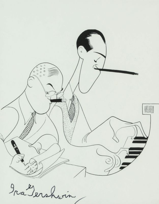 IRA GERSHWIN AUTOGRAPH PRINT BY AL HIRSCHFELD