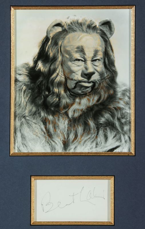 BERT LAHR THE COWARDLY LION SIGNED AUTOGRAPH 