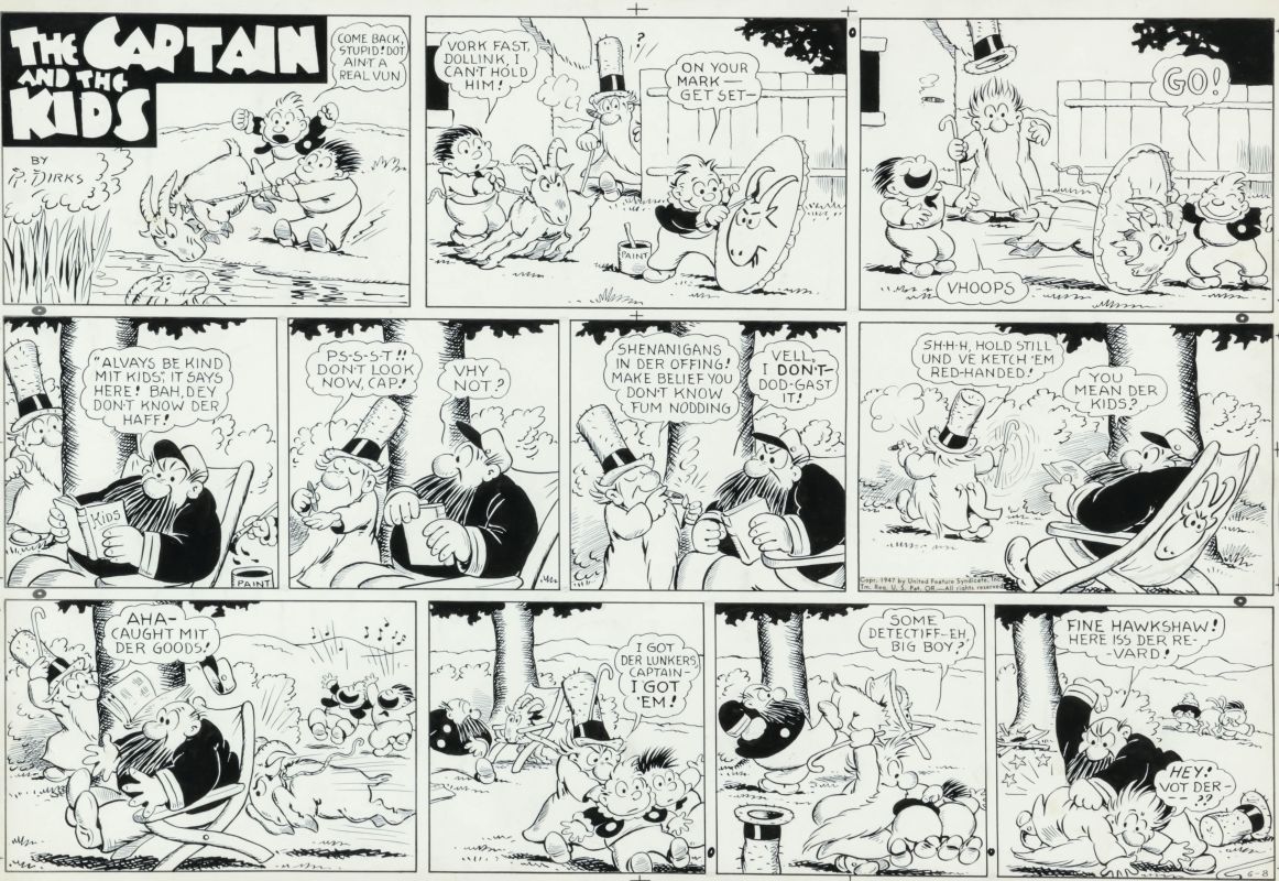 RUDOLPH DIRKS 'CAPT AND THE KIDS' ORIGINAL COMIC STRIP