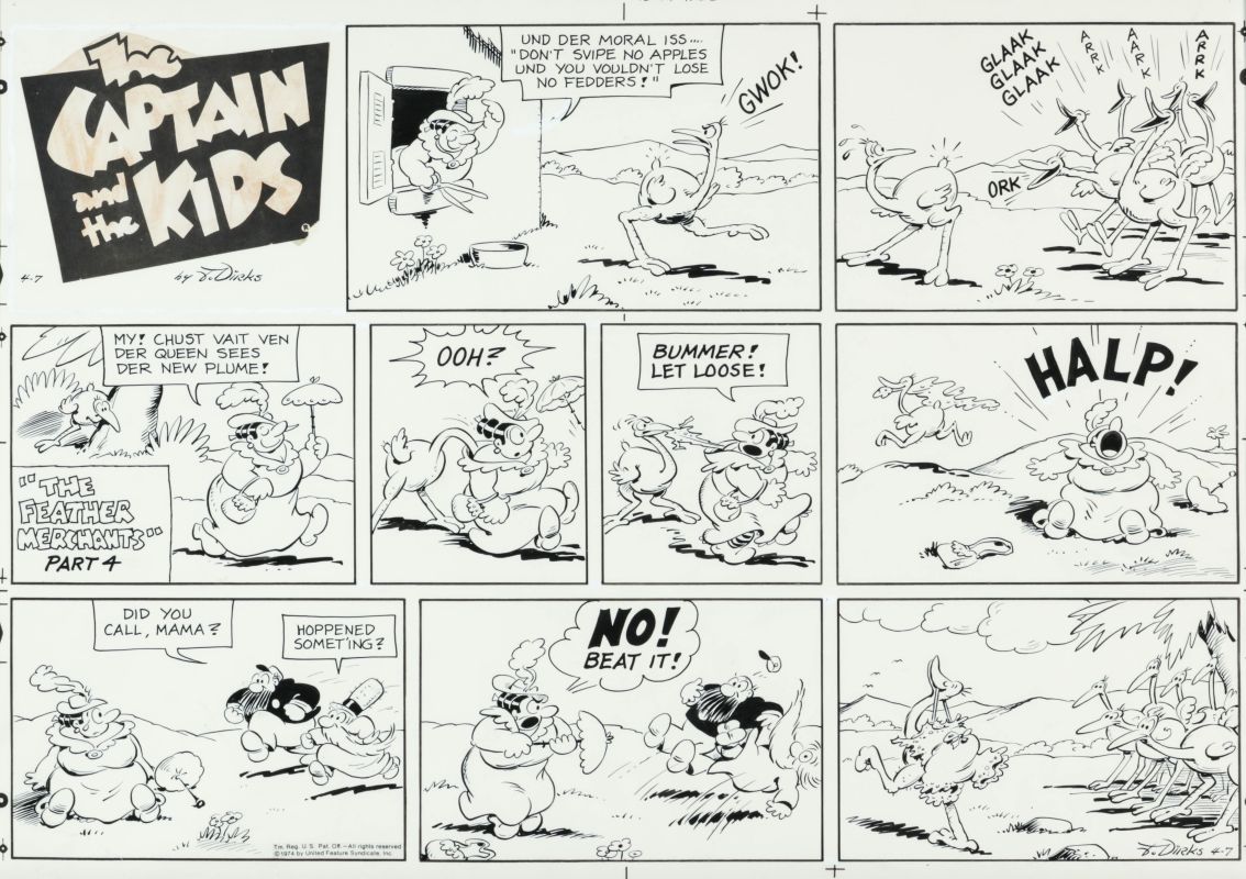 RUDOLPH DIRKS 'CAPT AND THE KIDS' ORIGINAL COMIC STRIP