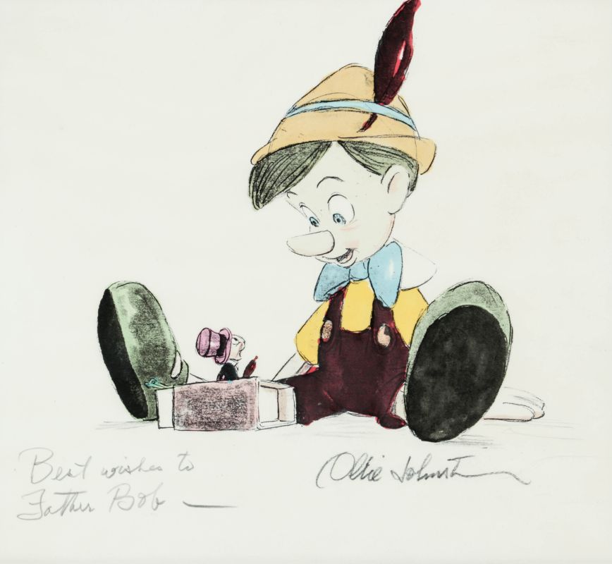 AN OLLIE JOHNSTON ORIGINAL WATERCOLORED SKETCH