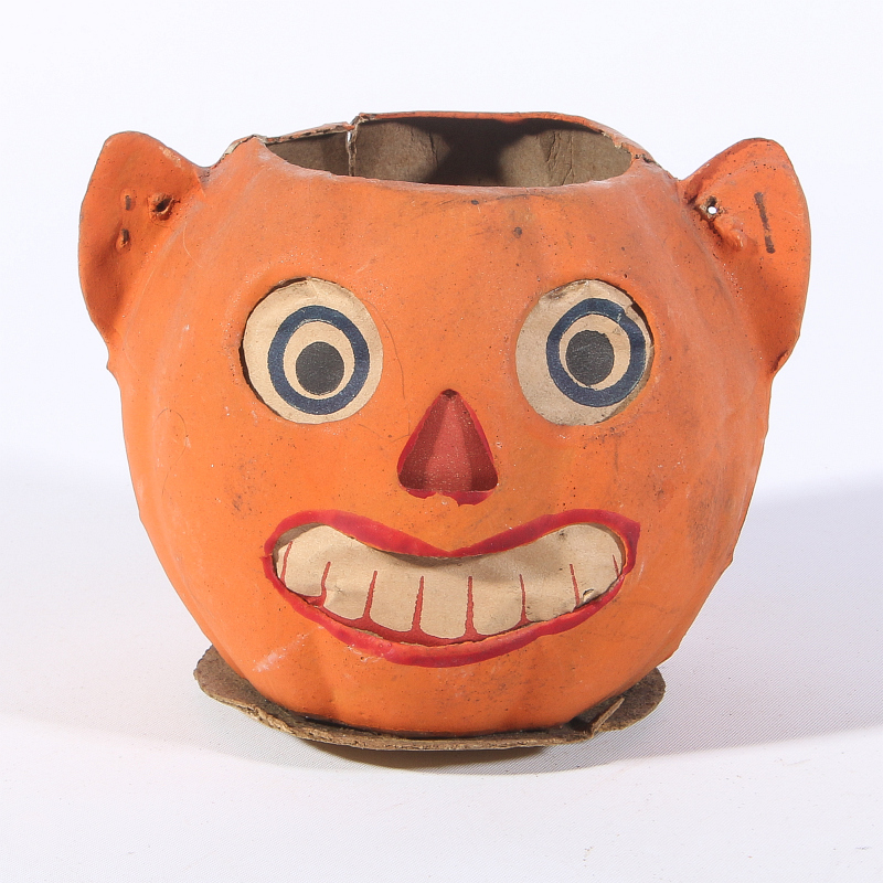 A GERMAN HALLOWEEN PAPIER MACHE JACK-O-LANTERN