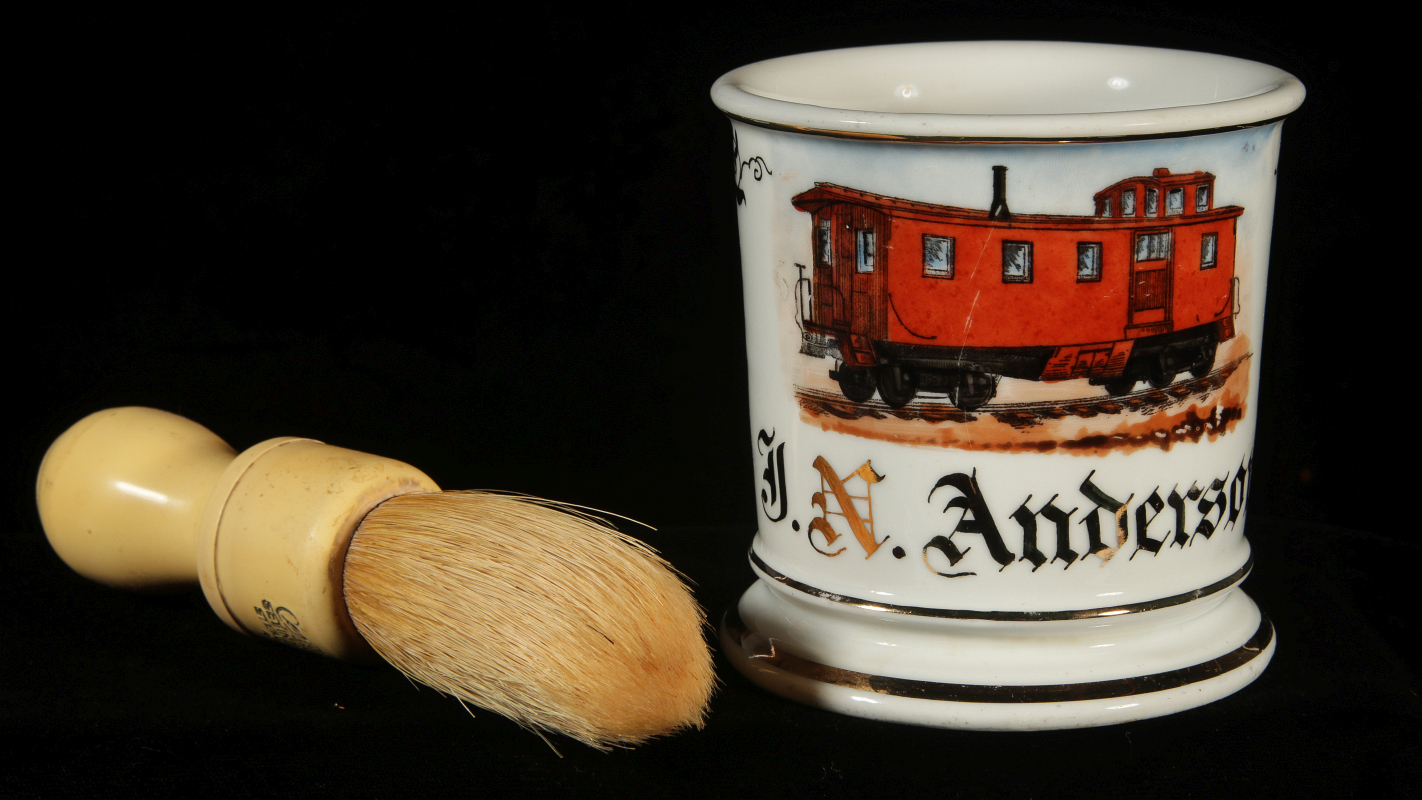 A RAILROAD WORKER OCCUPATIONAL SHAVING MUG