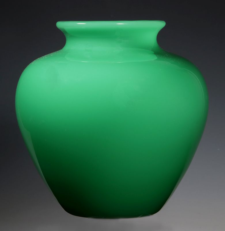 A STEUBEN GREEN JADE VASE SHAPE NUMBER 2683