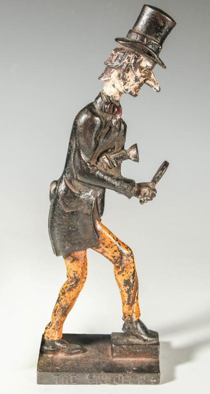 'THE SNOOPER' FIGURAL CAST IRON DOOR STOP 