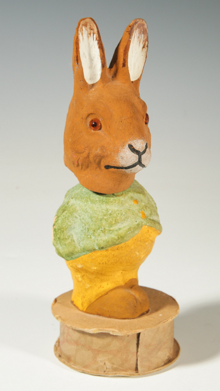 A CIRCA 1910 GERMAN NODDER RABBIT CANDY CONTAINER 