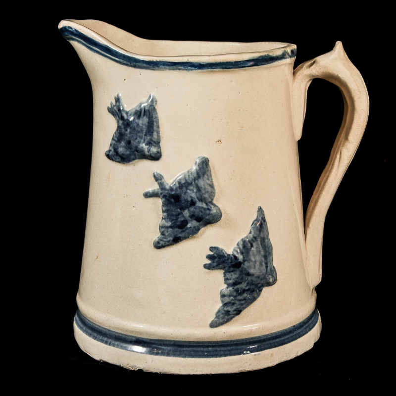 VERY UNIQUE STONEWARE PITCHER- NOTABLE INSCRIPTION