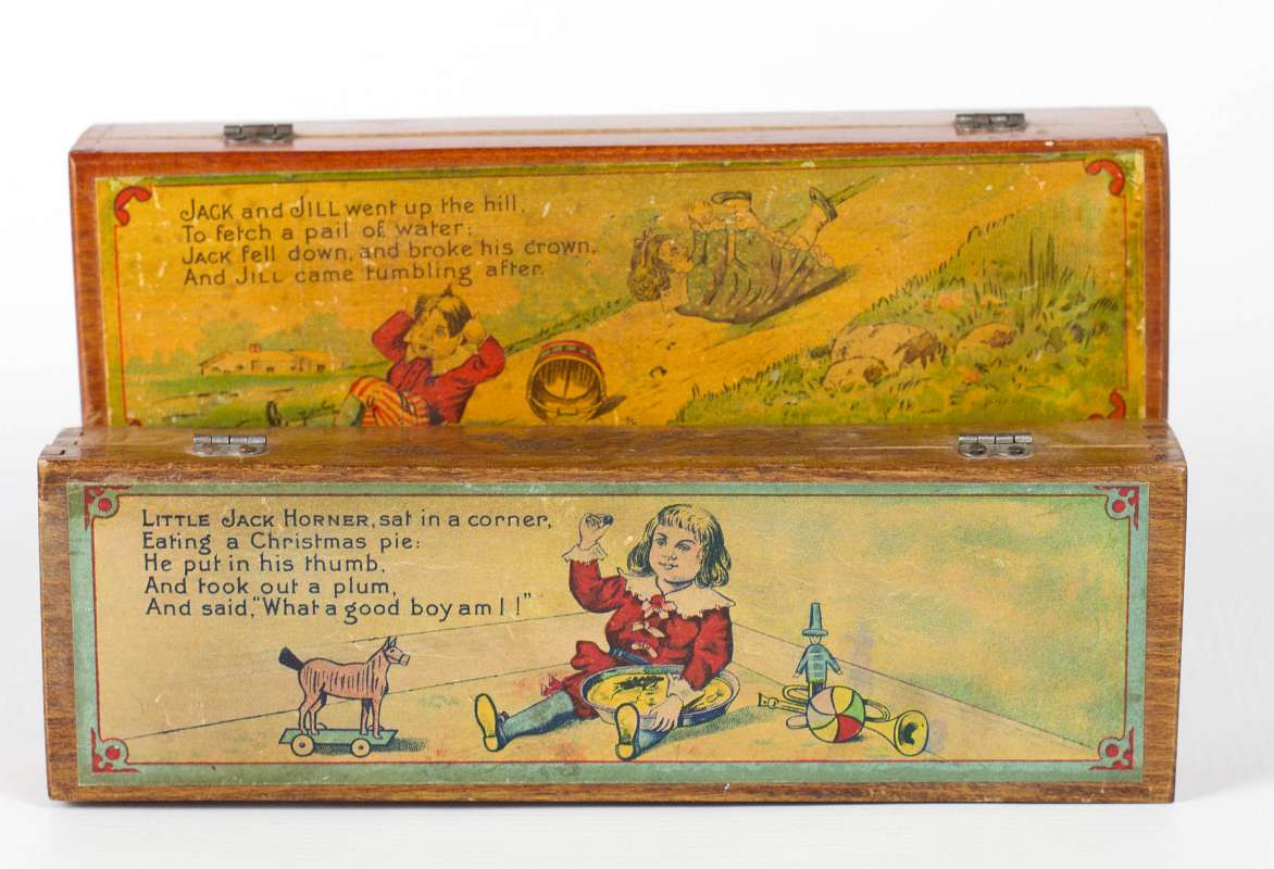 TWO ANTIQUE GERMAN PENCIL BOXES