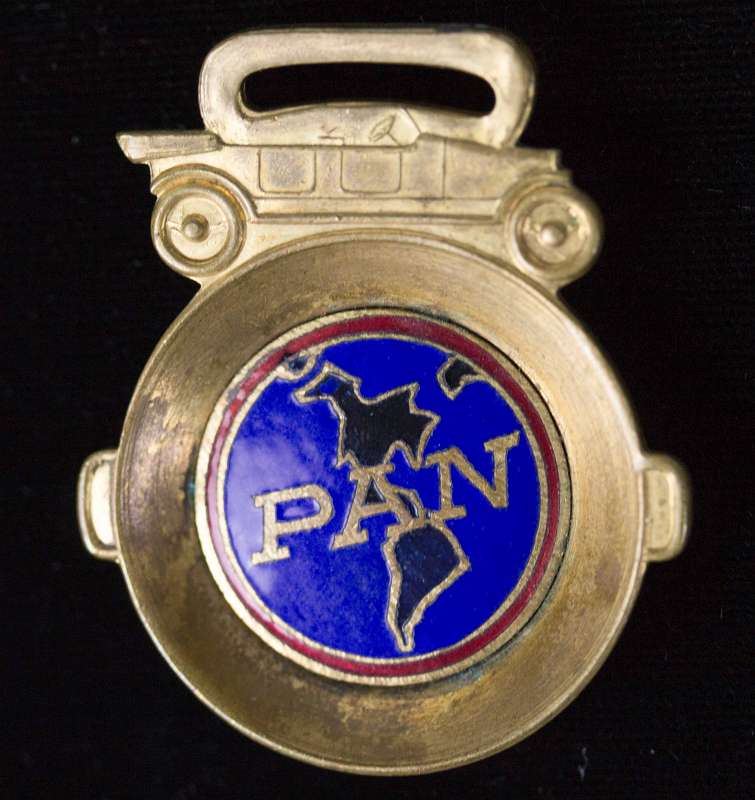 PAN MOTOR COMPANY ADVERTISING ENAMEL FOB