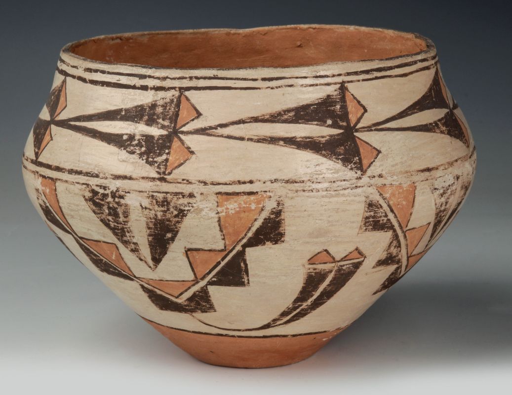 A CIRCA 1900 ACOMA POTTERY OLLA JAR