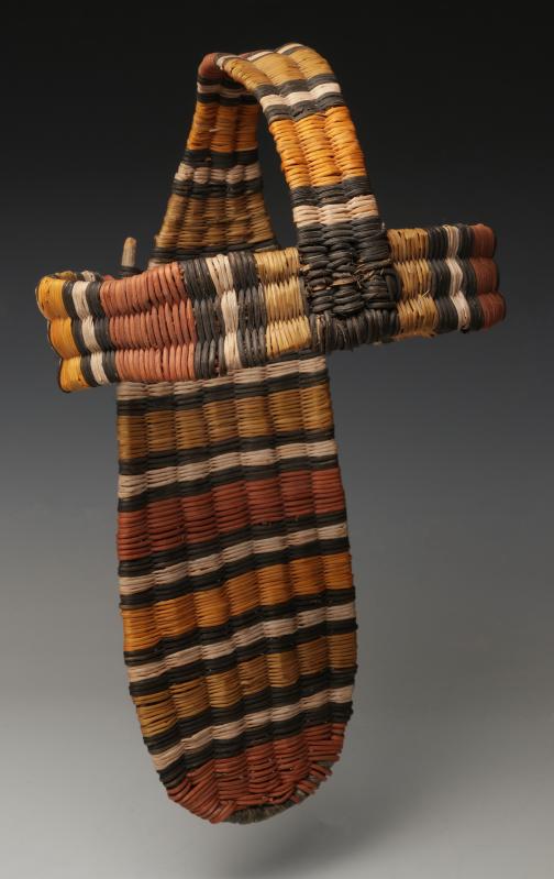 AN UNUSUAL HOPI WICKER BASKETRY DOLL CRADLE BOARD