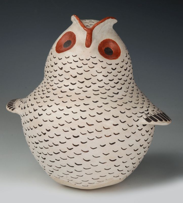 A LARGE ACOMA PUEBLO OWL SIGNED M. TORIVIO 