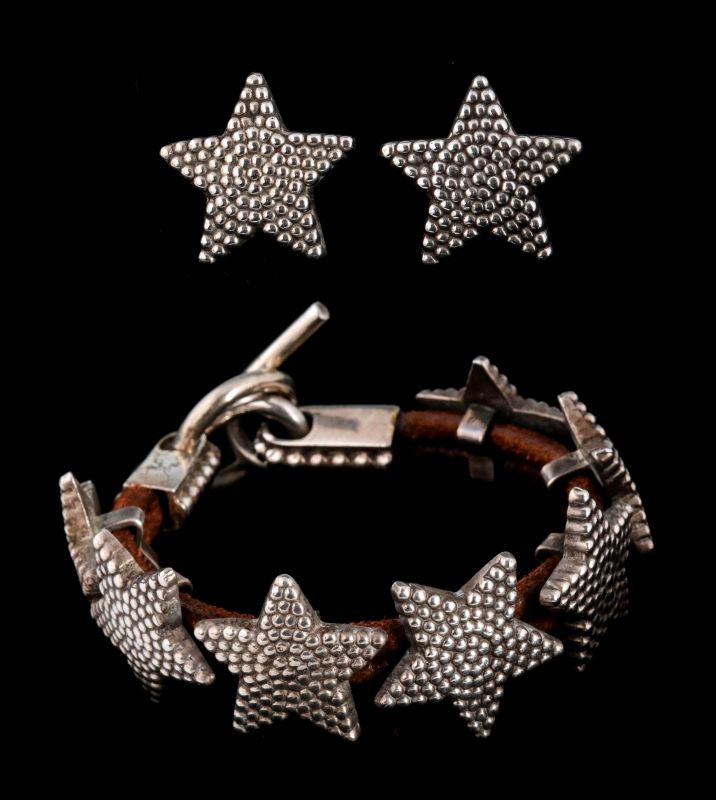 ARNOLD GOLDSTEIN STERLING BRACELET AND EARRINGS