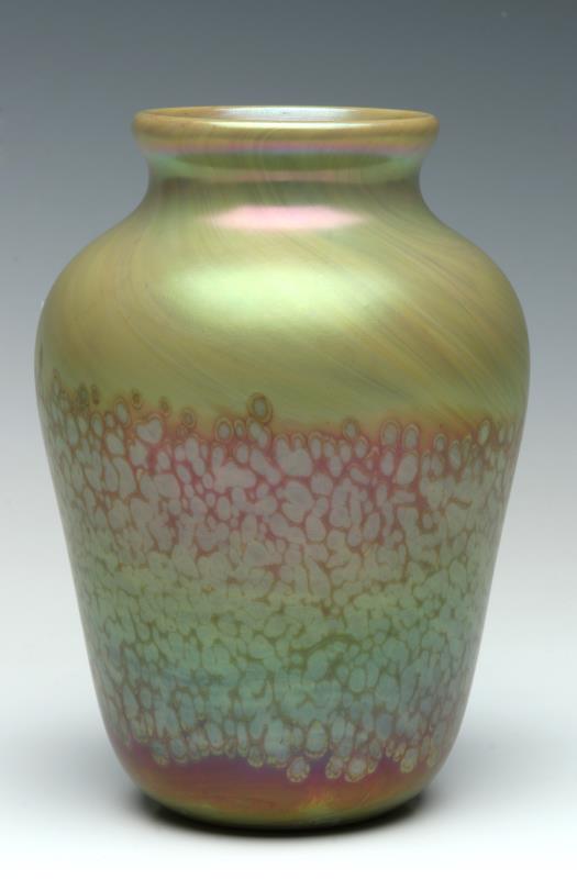 A STUDIO ART GLASS VASE SIGNED CARLSON