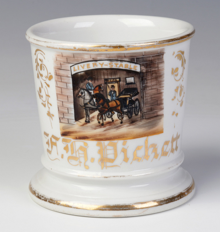 A LIVERY STABLE OCCUPATIONAL SHAVING MUG