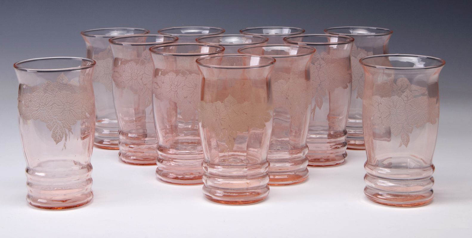 MacBETH-EVANS 'DOGWOOD' DEPRESSION GLASS TUMBLERS