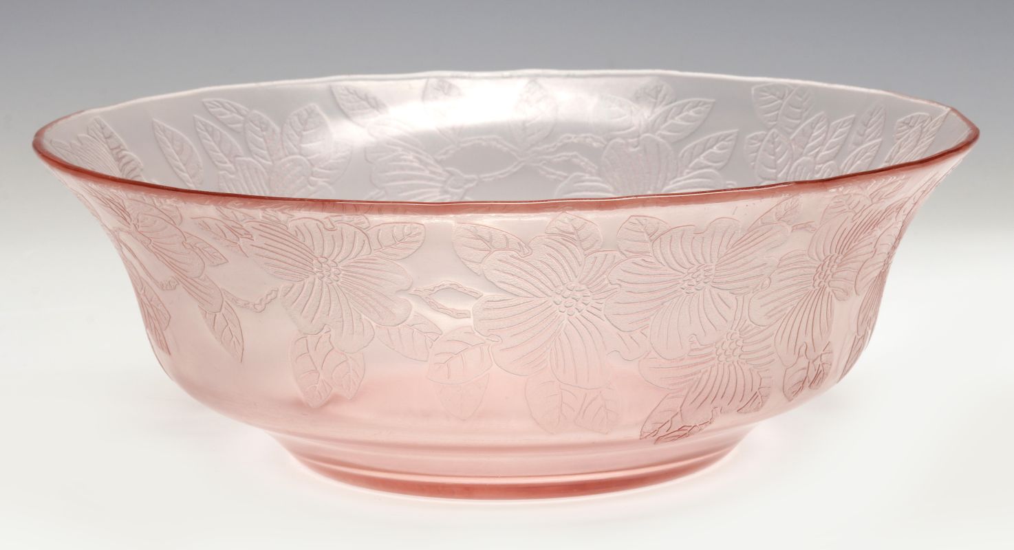 A RARE EX-WEATHERMAN PINK 'DOGWOOD' FRUIT BOWL