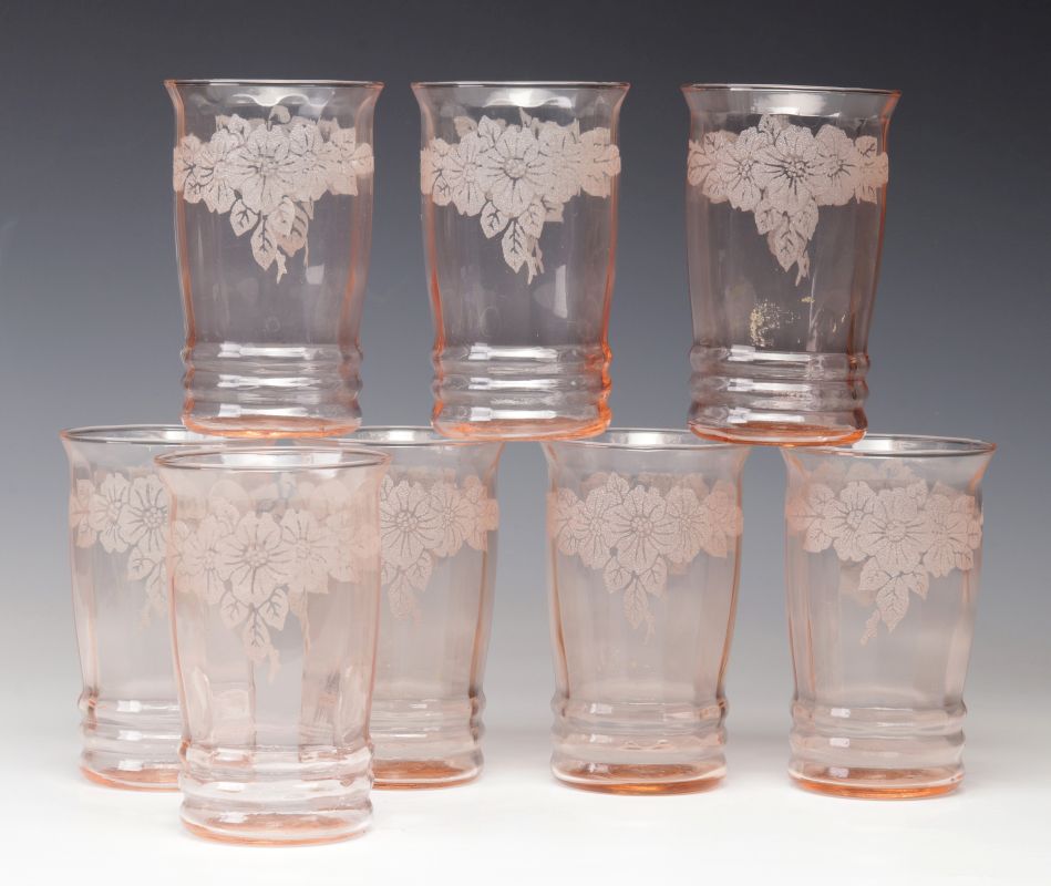 MacBETH-EVANS 'DOGWOOD' DEPRESSION GLASS TUMBLERS