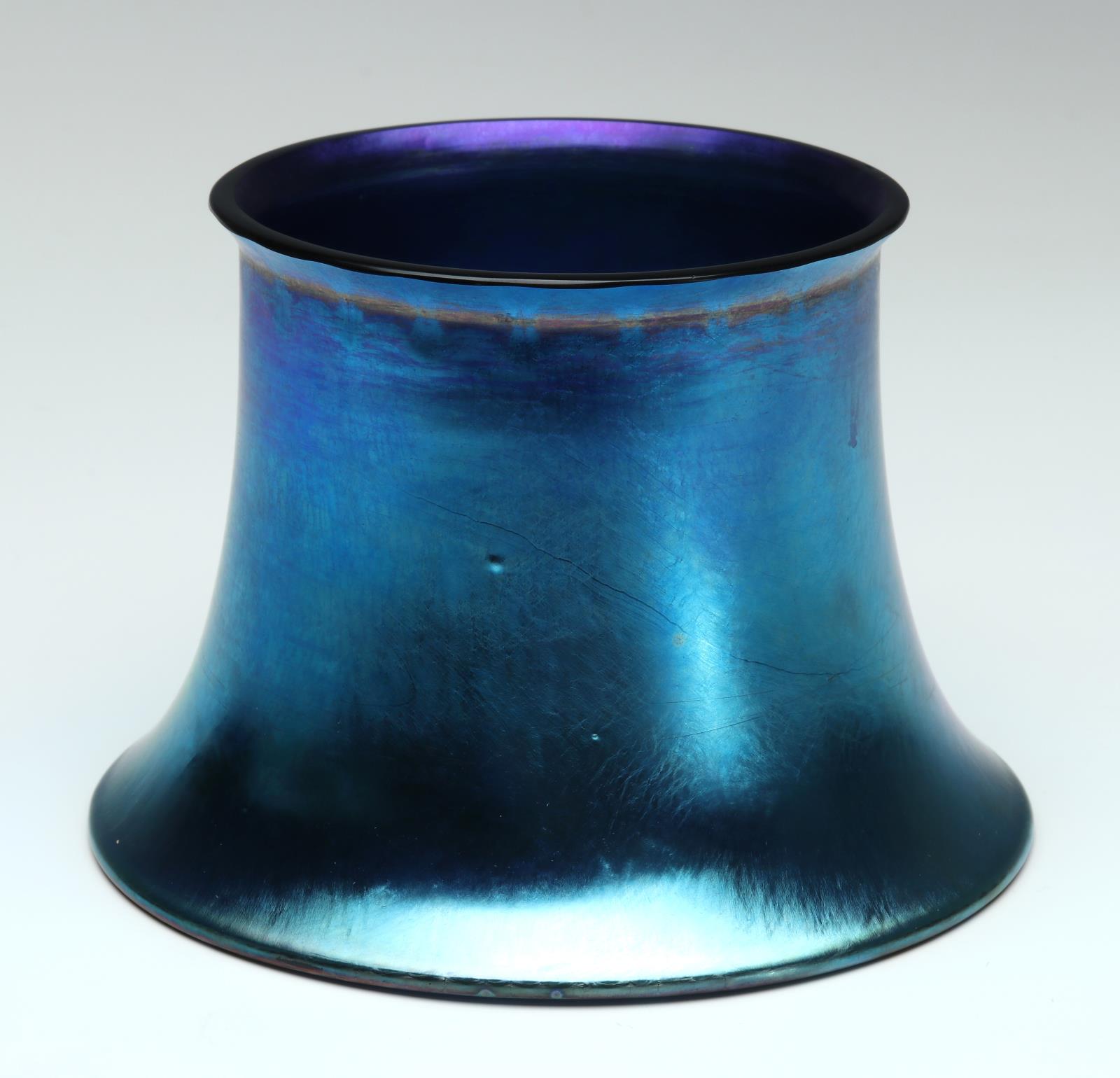 A FLARING BLUE AURENE SHADE OR COLLAR