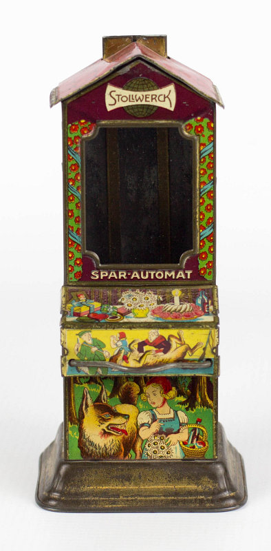 A STOLLWERCK MINIATURE CANDY VENDING MACHINE