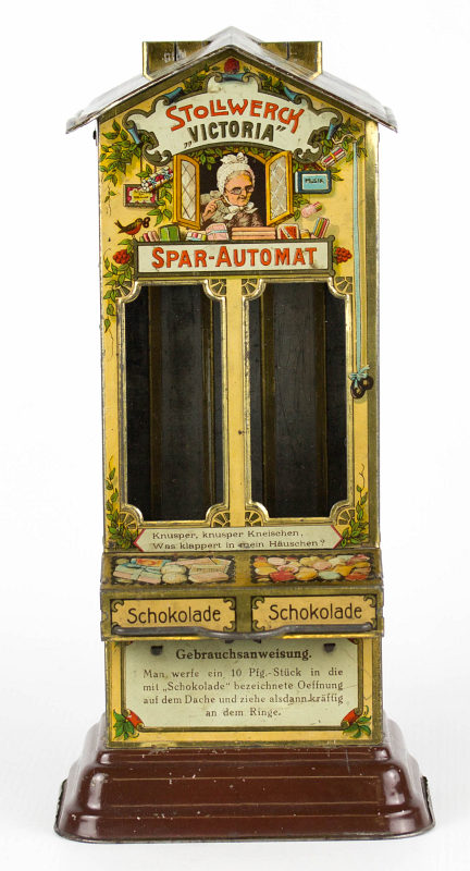 A STOLLWERCK MINIATURE CANDY VENDING MACHINE