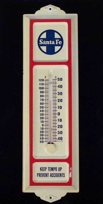 SANTE FE RAILROAD THERMOMETER