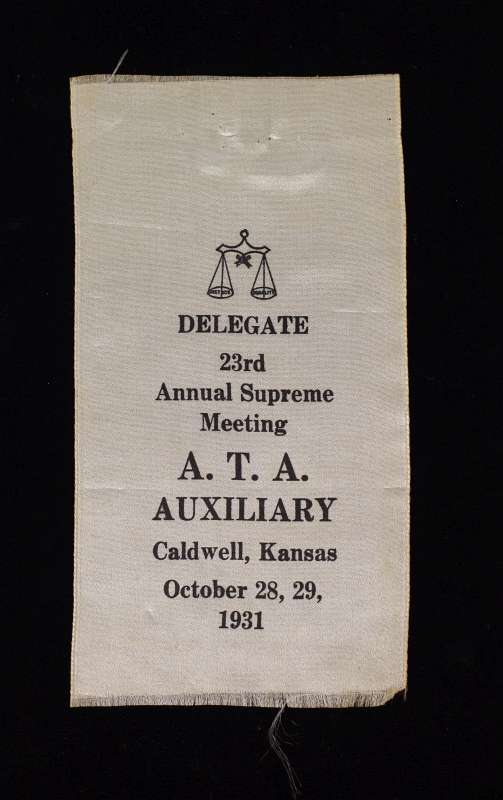 A.T.A. HORSE THIEF MEETING RIBBON CALDWELL KS 1931