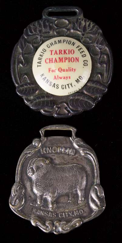 TWO KANSAS CITY FEED COMPANY ADVERTISING FOBS