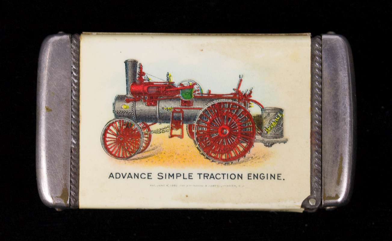 ADVANCE THRESHER CO ADVERTISING MATCH SAFE