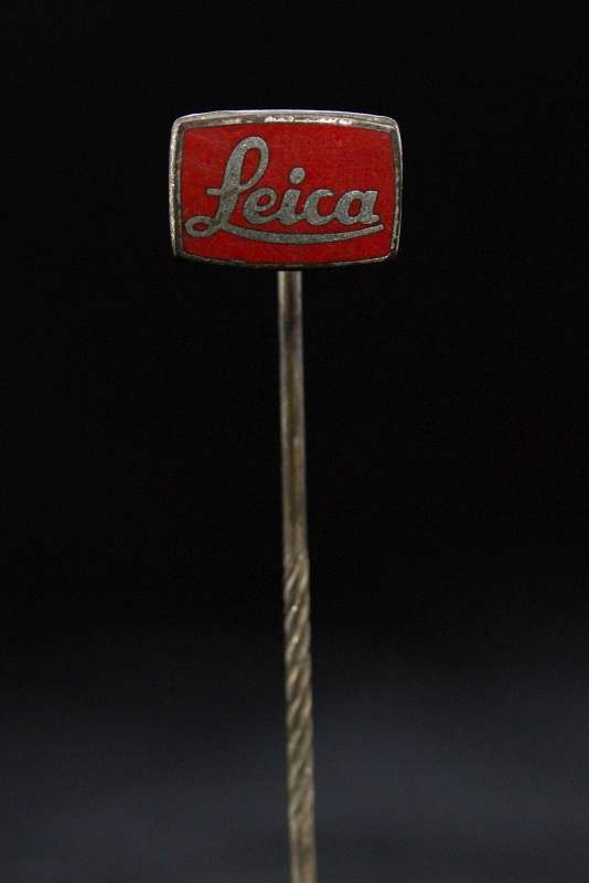 A LEICA CAMERA ENAMEL ADVERTISING STICKPIN