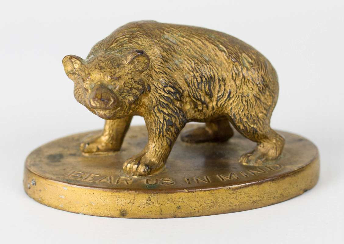 GOFFE & CARKENER ADVERTISING BEAR PAPERWEIGHT