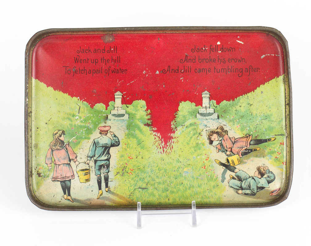 A JACK AND JILL TIN LITHO CHILD'S TRAY