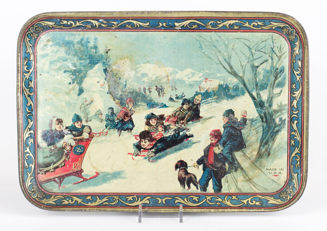 AN ANTIQUE LEO SCHLESINGER TIN LITHO CHILD'S TRAY