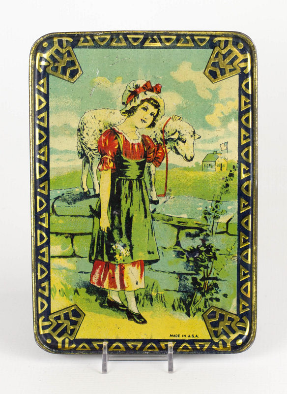 MARY HAD A LITTLE LAMB TIN LITHO CHILD'S TRAY